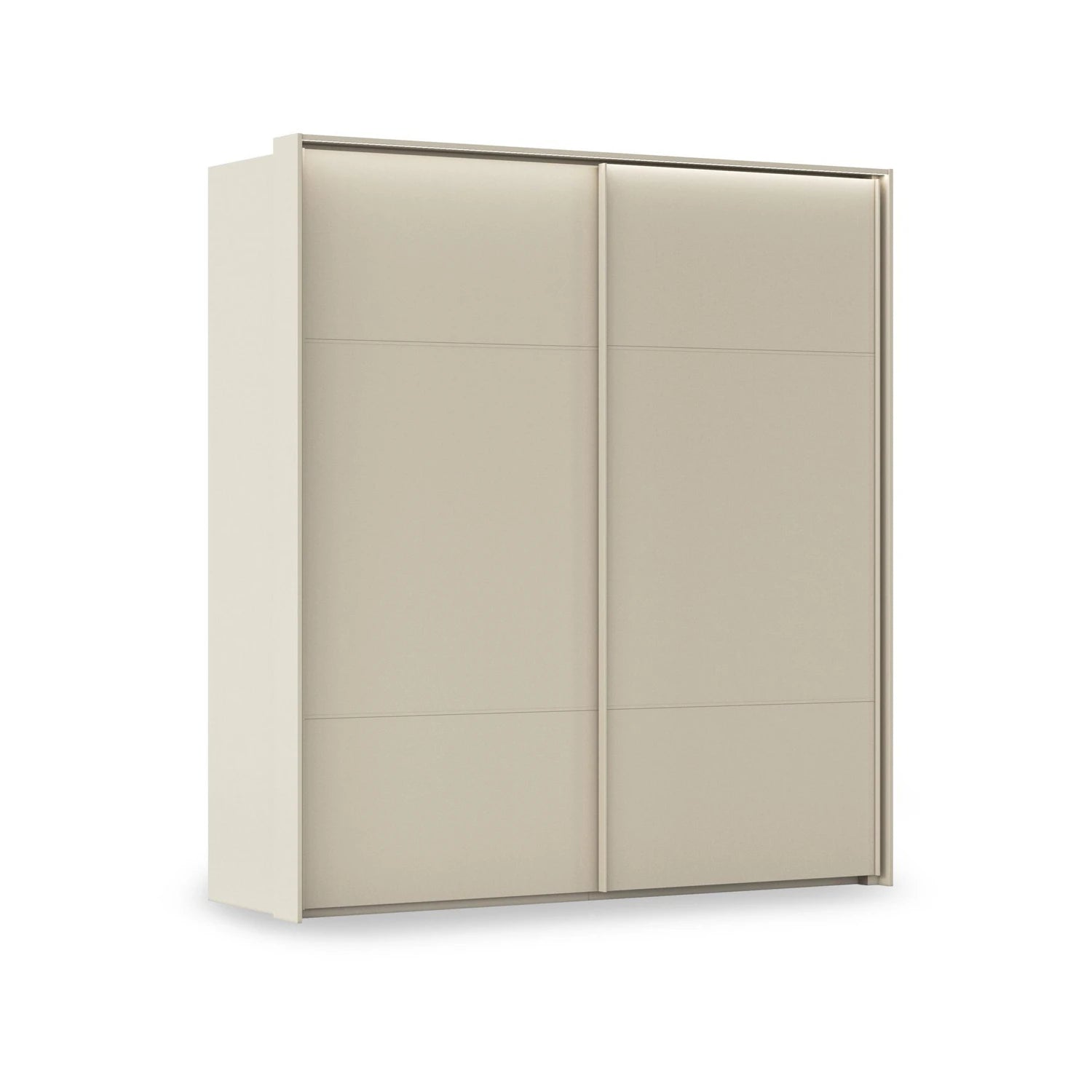 Rauch Haven 2 Door Slider Wardrobe with Décor Doors and Lights in Champagne