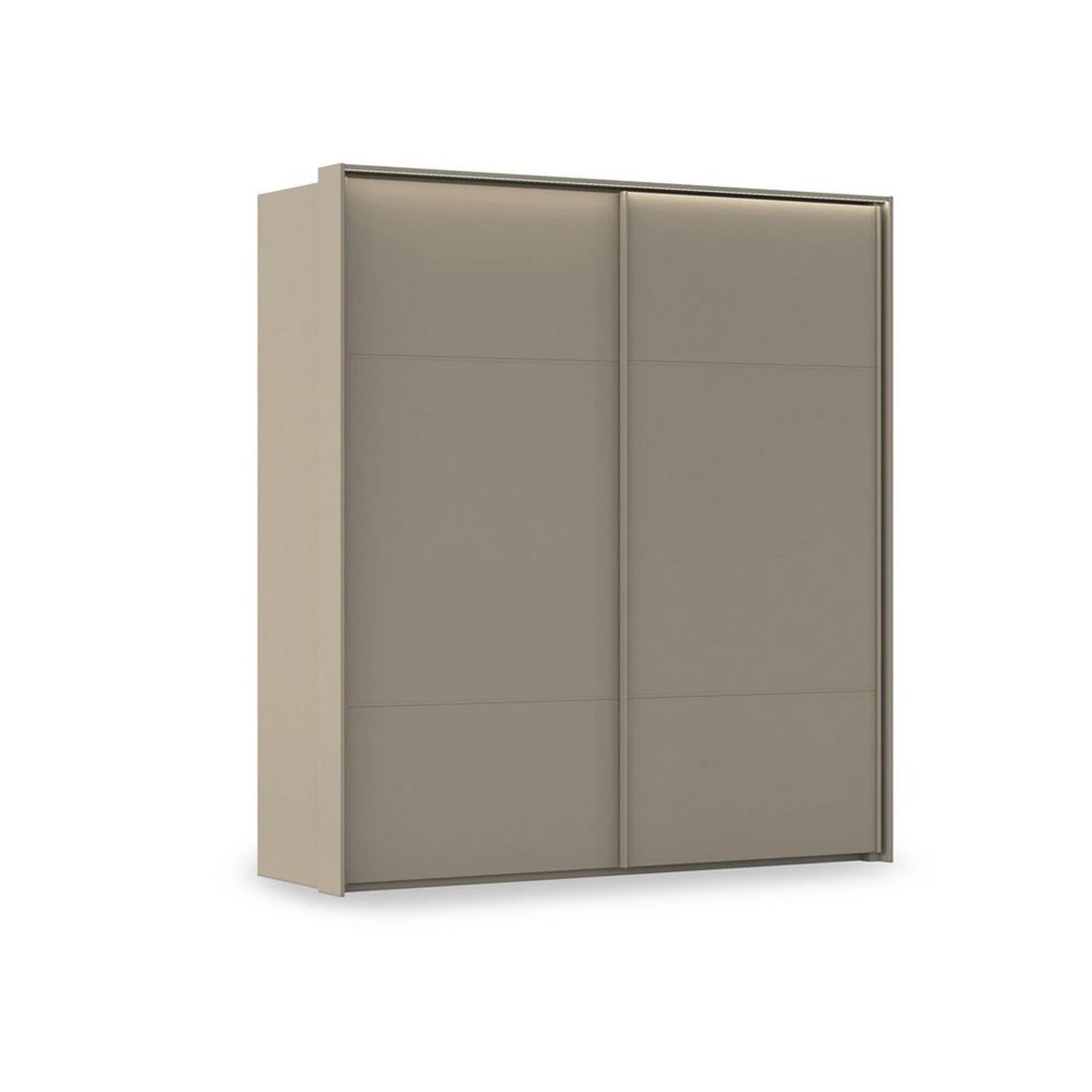 Rauch Haven 2 Door Slider Wardrobe with Décor Doors and Lights in Fango