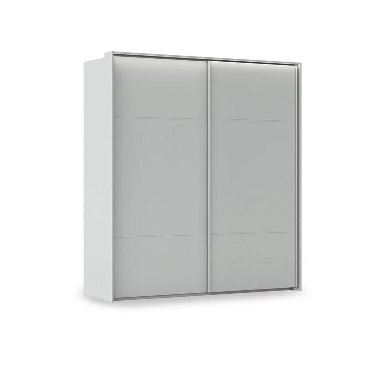 Rauch Haven 2 Door Slider Wardrobe with Décor Doors and Lights in Silk Grey