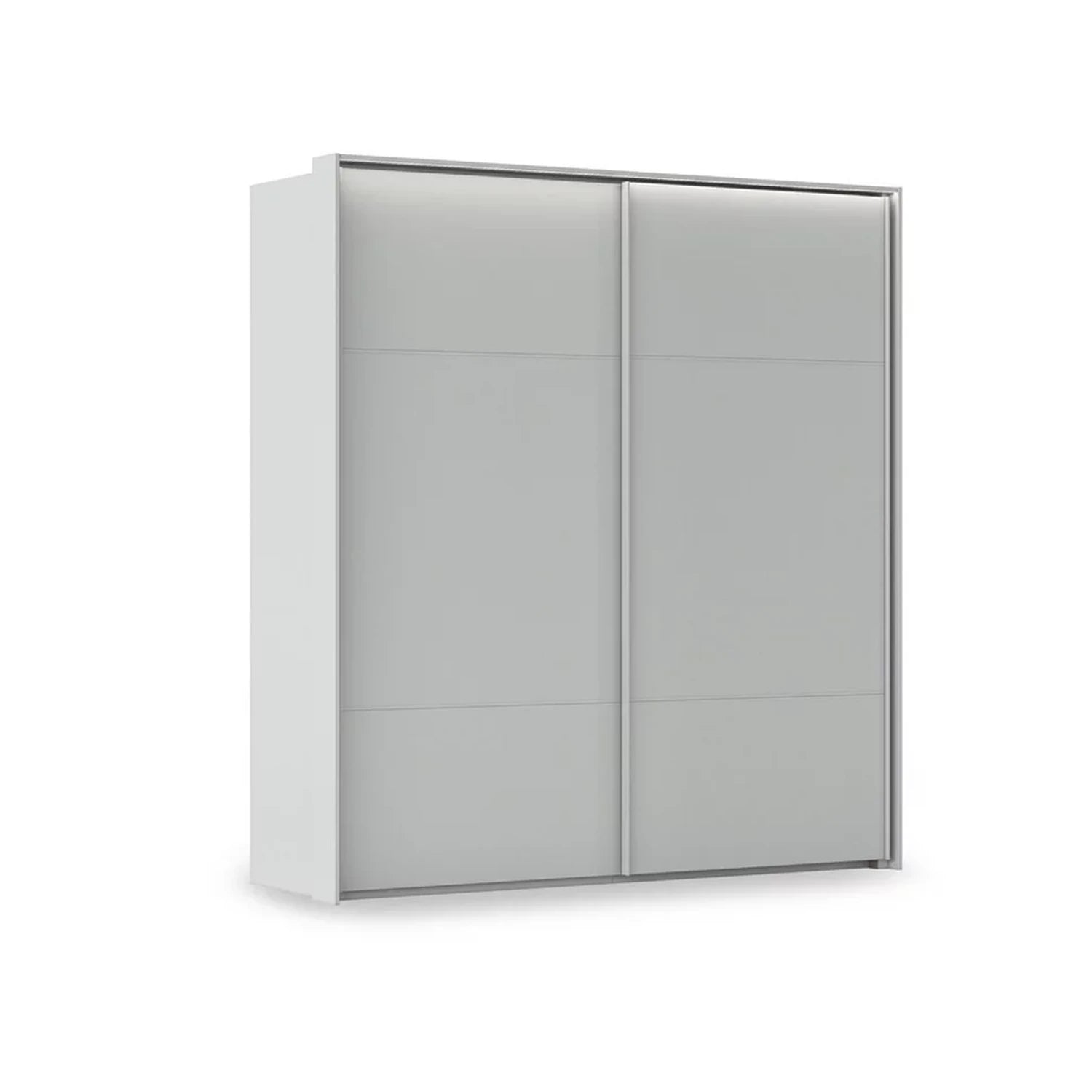 Rauch Haven 2 Door Slider Wardrobe with Décor Doors and Lights in Silk Grey