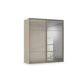 Rauch Heaven 2 Door Slider Wardrobe with 1 Glass Door, 1 Mirror Door and Lights in Fango