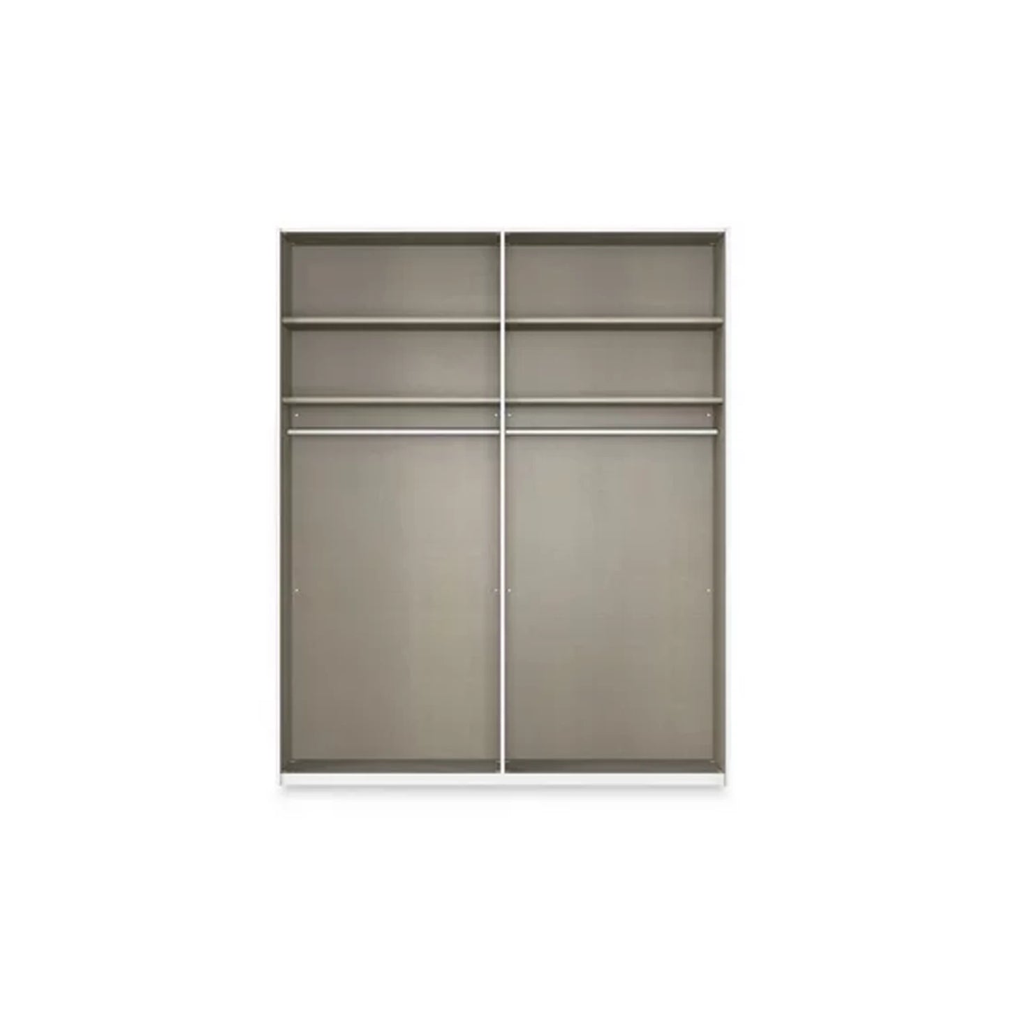 Rauch Heaven 2 Door Slider Wardrobe with 1 Glass Door, 1 Mirror Door and Lights - Internal Compartments
