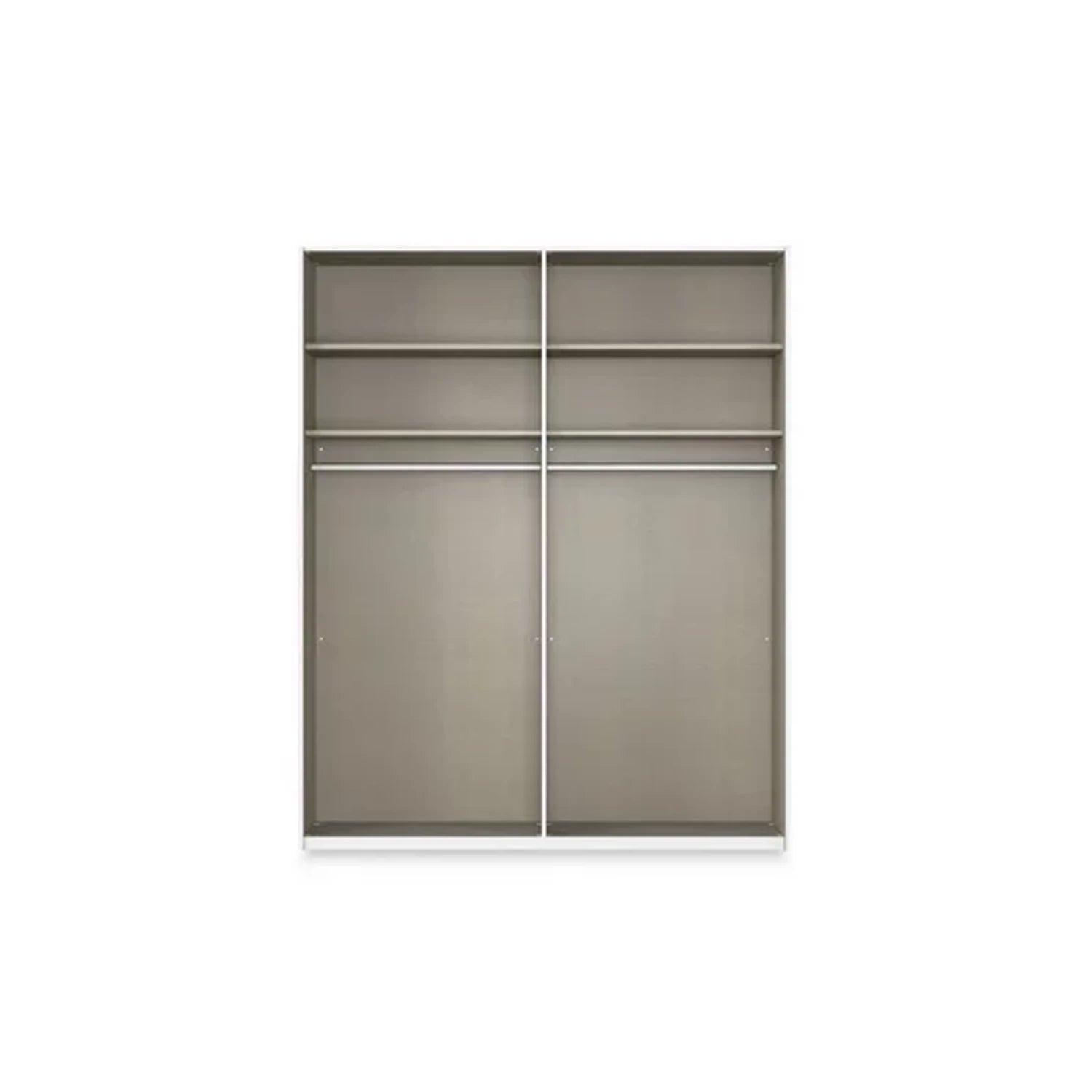 Rauch Heaven 2 Door Slider Wardrobe with 1 Glass Door, 1 Mirror Door and Lights - Internal Compartments