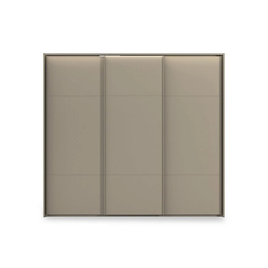 Rauch Haven 3 Door Slider Wardrobe with Décor Doors and Lights - Front view