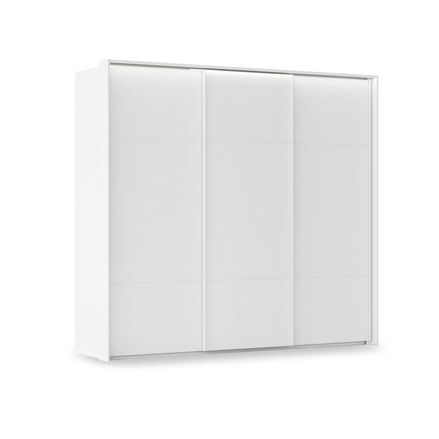 Rauch Haven 3 Door Slider Wardrobe with Décor Doors and Lights in White