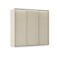 Rauch Haven 3 Door Slider Wardrobe with Décor Doors and Lights in Champagne