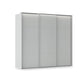 Rauch Haven 3 Door Slider Wardrobe with Décor Doors and Lights in Silk Grey
