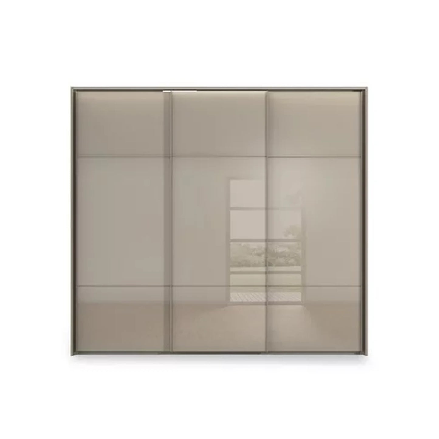 Rauch Haven 3 Door Slider Wardrobe with Glass Doors and Lights - Front view
