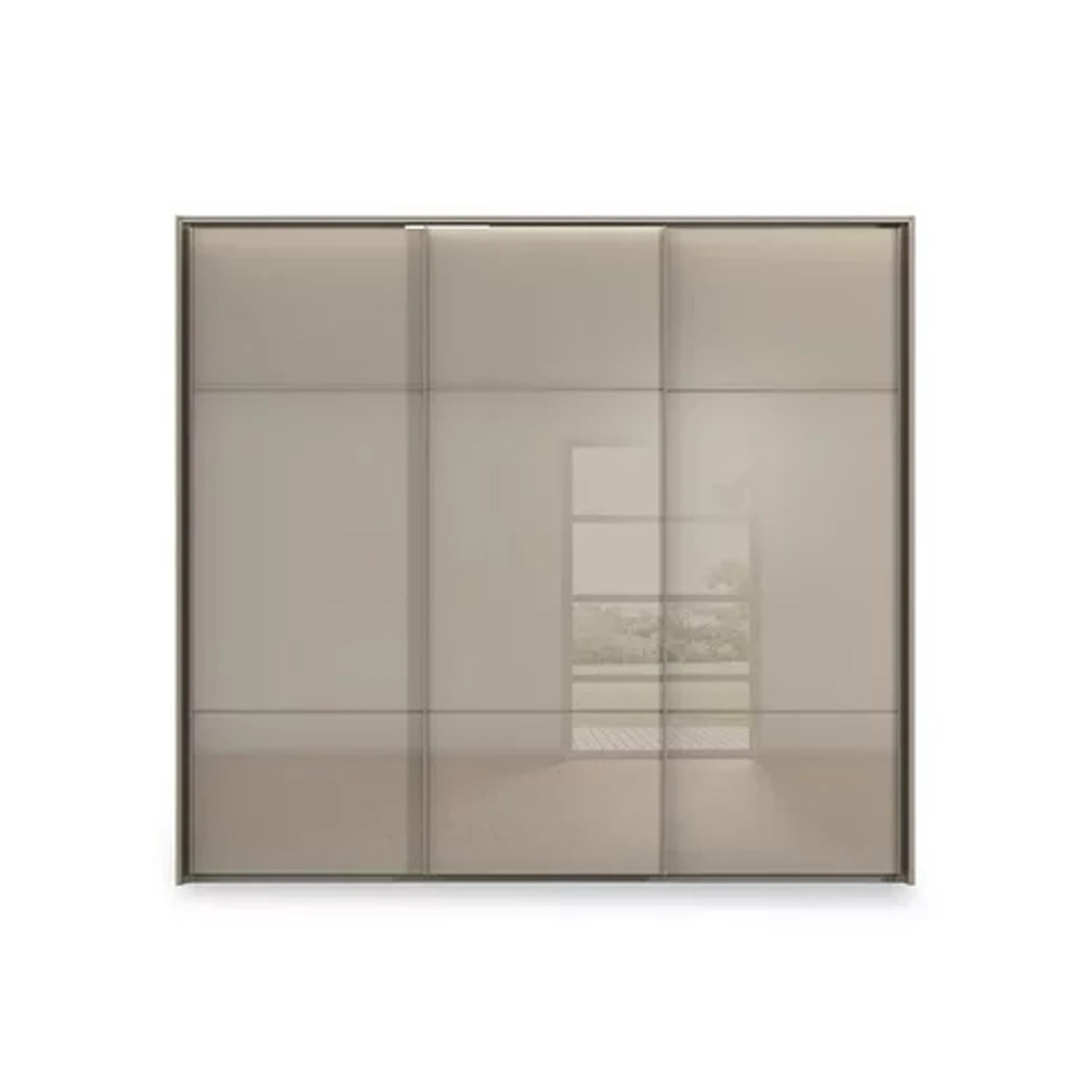 Rauch Haven 3 Door Slider Wardrobe with Glass Doors and Lights - Front view