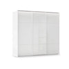 Rauch Haven 3 Door Slider Wardrobe with Glass Doors and Lights in White
