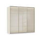 Rauch Haven 3 Door Slider Wardrobe with Glass Doors and Lights in Champagne