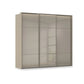 Rauch Haven 3 Door Slider Wardrobe with Glass Doors and Lights in Fango