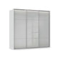 Rauch Haven 3 Door Slider Wardrobe with Glass Doors and Lights in Silk Grey