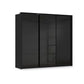 Rauch Haven 3 Door Slider Wardrobe with Glass Doors in Black