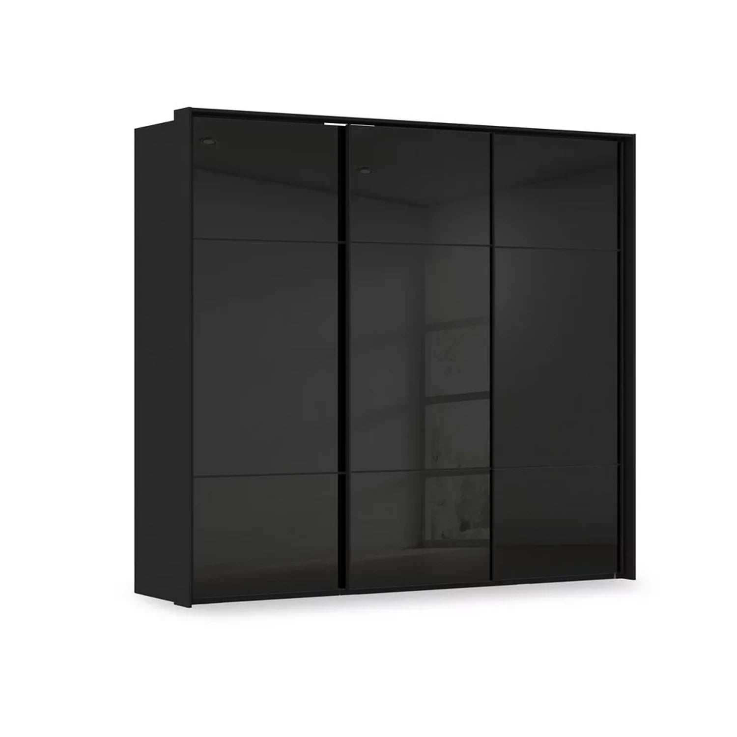 Rauch Haven 3 Door Slider Wardrobe with Glass Doors in Black