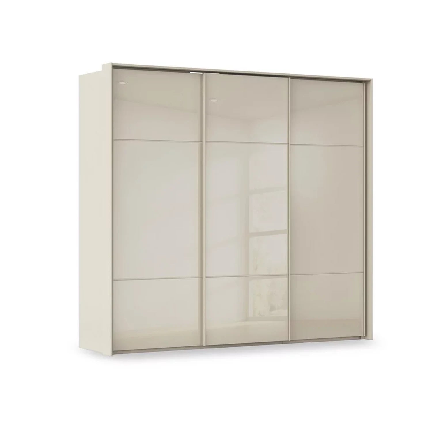 Rauch Haven 3 Door Slider Wardrobe with Glass Doors in Champagne