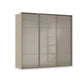 Rauch Haven 3 Door Slider Wardrobe with Glass Doors in Fango