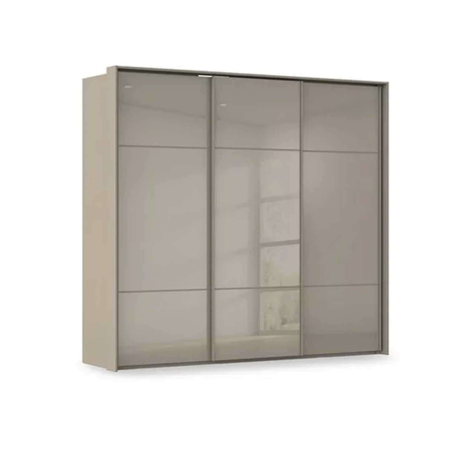Rauch Haven 3 Door Slider Wardrobe with Glass Doors in Fango
