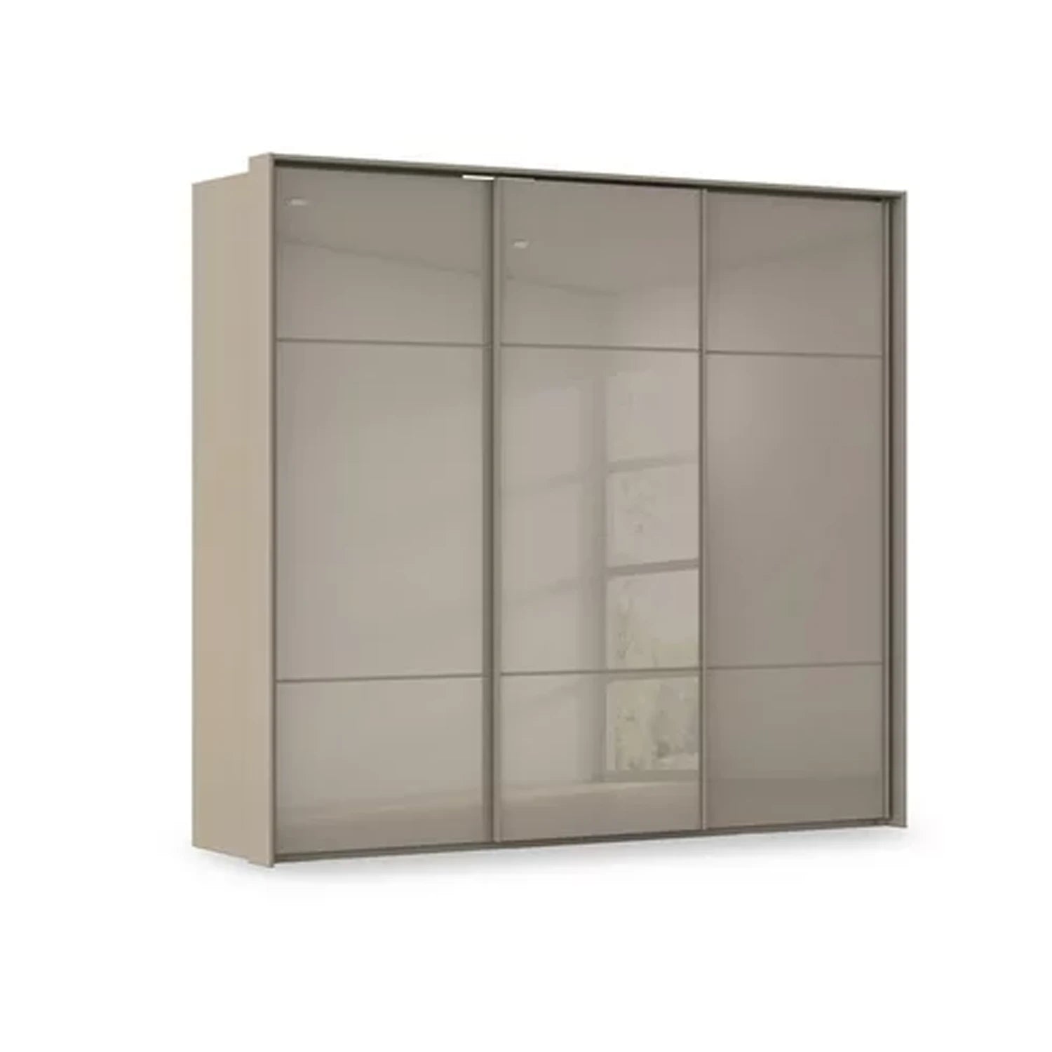 Rauch Haven 3 Door Slider Wardrobe with Glass Doors in Fango