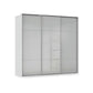 Rauch Haven 3 Door Slider Wardrobe with Glass Doors in Silk Grey