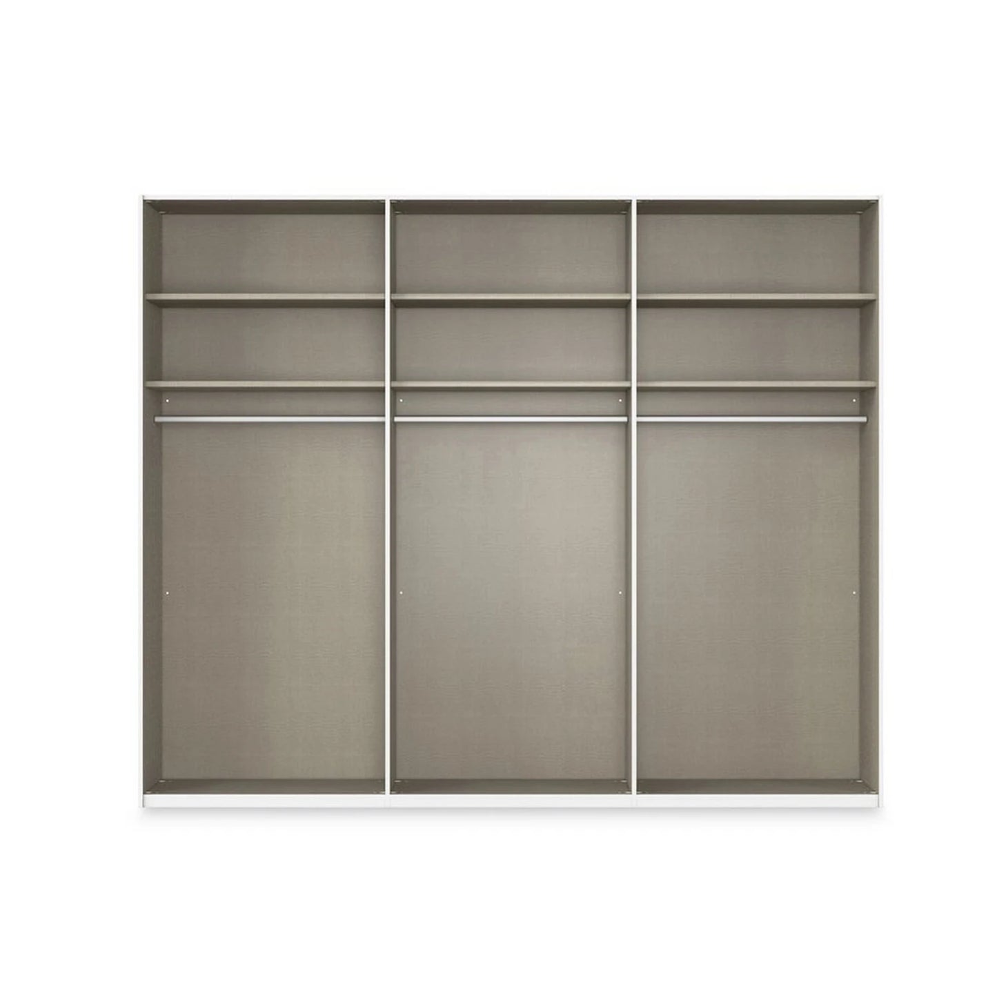 Rauch Haven 3 Door Slider Wardrobe with 2 Décor Doors, 1 Mirror Door and Lights - Internal Compartment