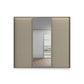 Rauch Haven 3 Door Slider Wardrobe with 2 Décor Doors, 1 Mirror Door and Lights - Front view