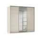 Rauch Heaven 3 Door Slider Wardrobe with 2 Glass Doors and 1 Mirror Door in Champagne