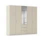 Rauch Haven 5 Door Combi Décor Wardrobe with 4 Décor Doors and 1 Mirror Door in Champagne