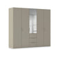 Rauch Haven 5 Door Combi Décor Wardrobe with 4 Décor Doors and 1 Mirror Door in Fango