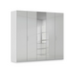 Rauch Haven 5 Door Combi Wardrobe with 4 Glass Doors and 1 Mirror Door in Silk Grey