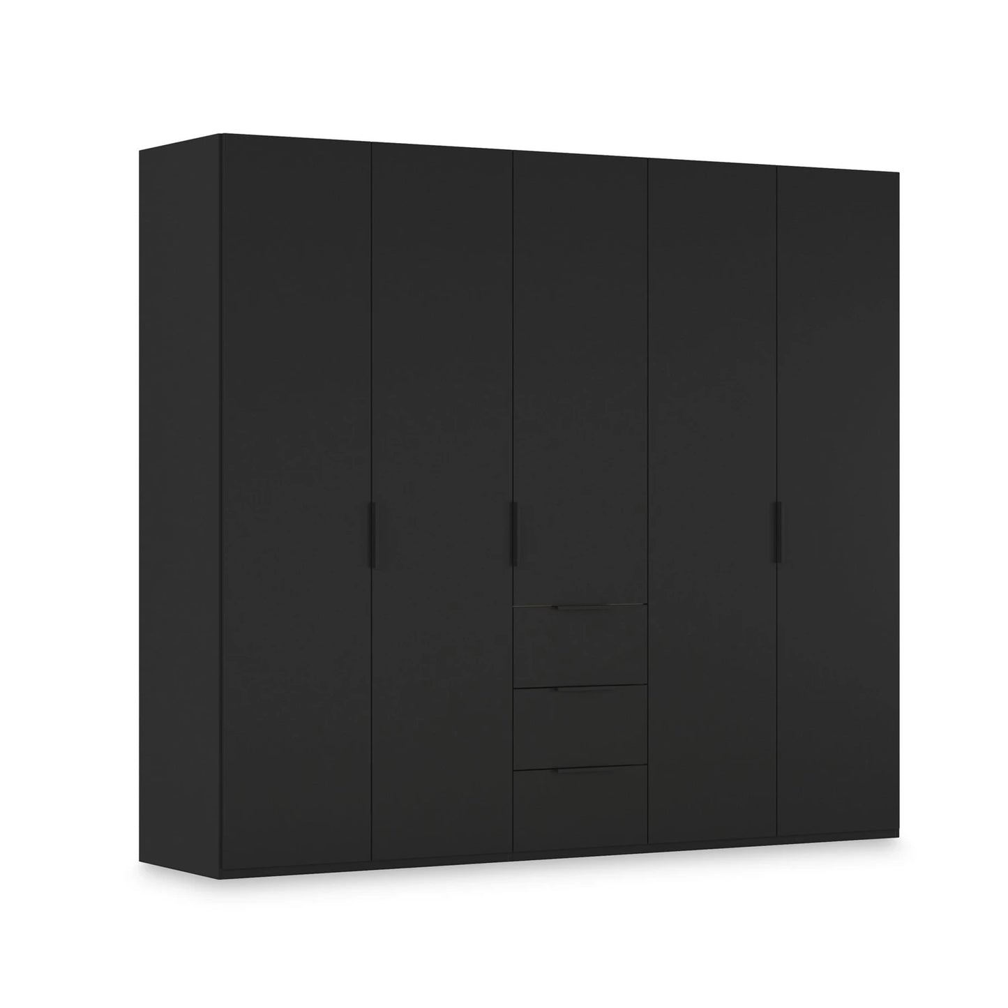 Rauch Haven 5 Door Combi Wardrobe with Décor Doors in Black