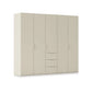 Rauch Haven 5 Door Combi Wardrobe with Décor Doors in Champagne