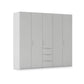Rauch Haven 5 Door Combi Wardrobe with Décor Doors in Silk Grey
