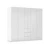 Rauch Haven 251cm 5 Door Combi Wardrobe with Glass Doors in Wite