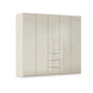Rauch Haven 251cm 5 Door Combi Wardrobe with Glass Doors in Champagne