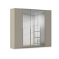 Rauch Haven 5 Door Hinged Wardrobe with 2 Glass Doors and 3 Mirror Doors in Fango