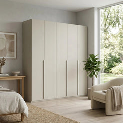 Rauch Haven 5 Door Hinged Wardrobe with Décor Doors - Styled in a Bedroom