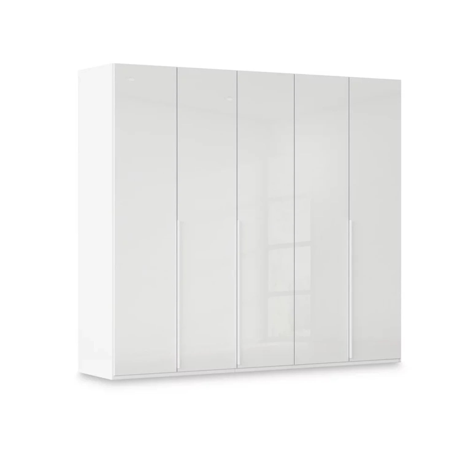 Rauch Haven 251cm 5 Door Hinged Wardrobe with Glass Doors in White