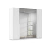 Rauch Haven 5 Door Hinged Wardrobe with 2 Glass Doors and 3 Mirror Doors in White