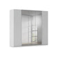 Rauch Haven 5 Door Hinged Wardrobe with 2 Glass Doors and 3 Mirror Doors in Silk Grey