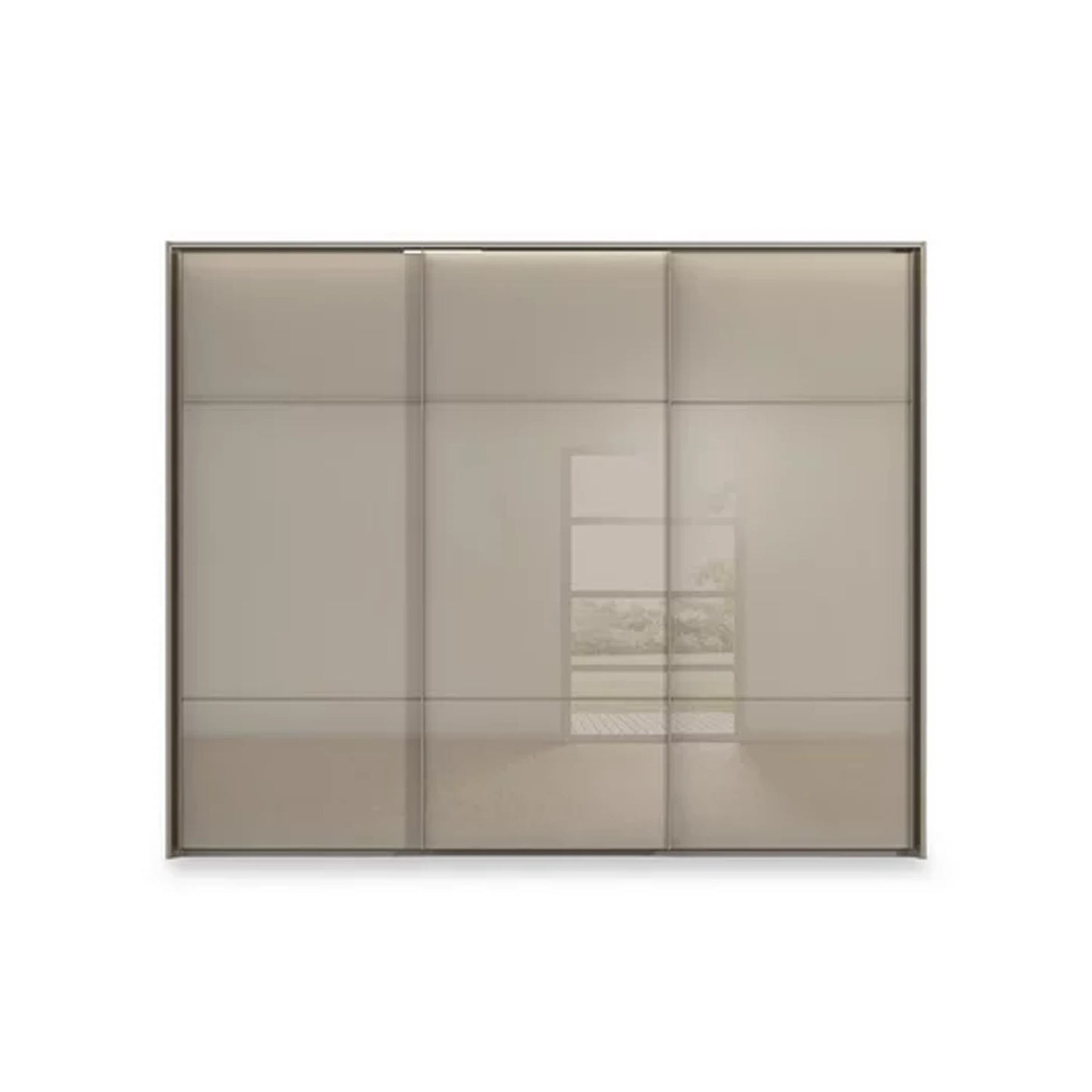 Rauch Haven 3 Door Slider Wardrobe with Glass Doors & Lights - Front view