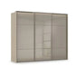 Rauch Haven 3 Door Slider Wardrobe with Glass Doors & Lights in Fango