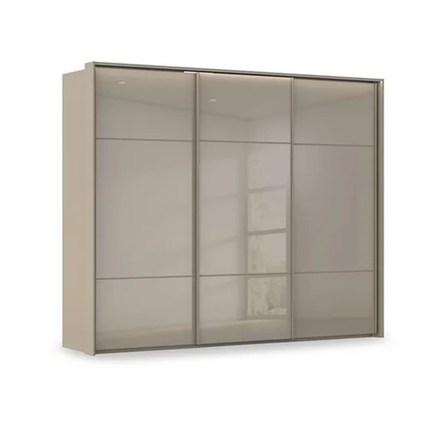 Rauch Haven 3 Door Slider Wardrobe with Glass Doors & Lights in Fango