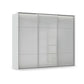 Rauch Haven 3 Door Slider Wardrobe with Glass Doors & Lights in Silk grey