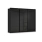 Rauch Haven 3 Door Slider Wardrobe with Glass Doors in Black