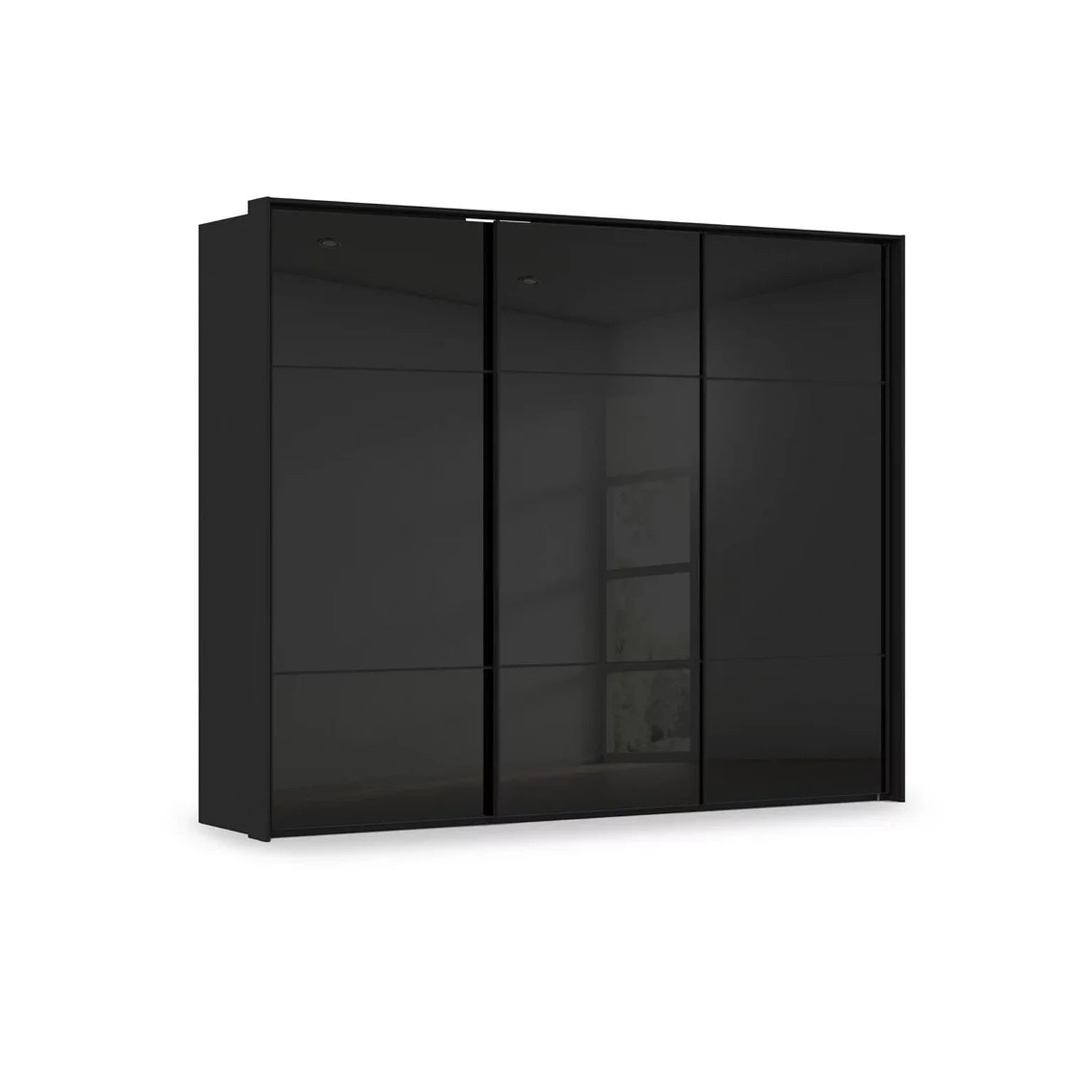 Rauch Haven 3 Door Slider Wardrobe with Glass Doors in Black