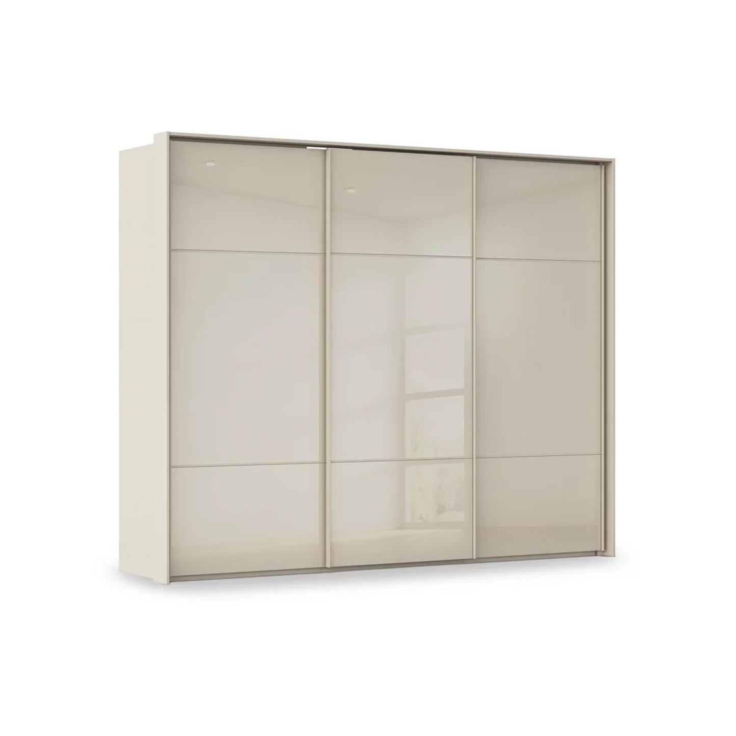 Rauch Haven 3 Door Slider Wardrobe with Glass Doors in Champagne