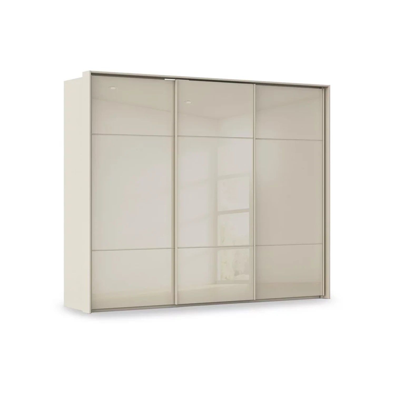 Rauch Haven 3 Door Slider Wardrobe with Glass Doors in Champagne