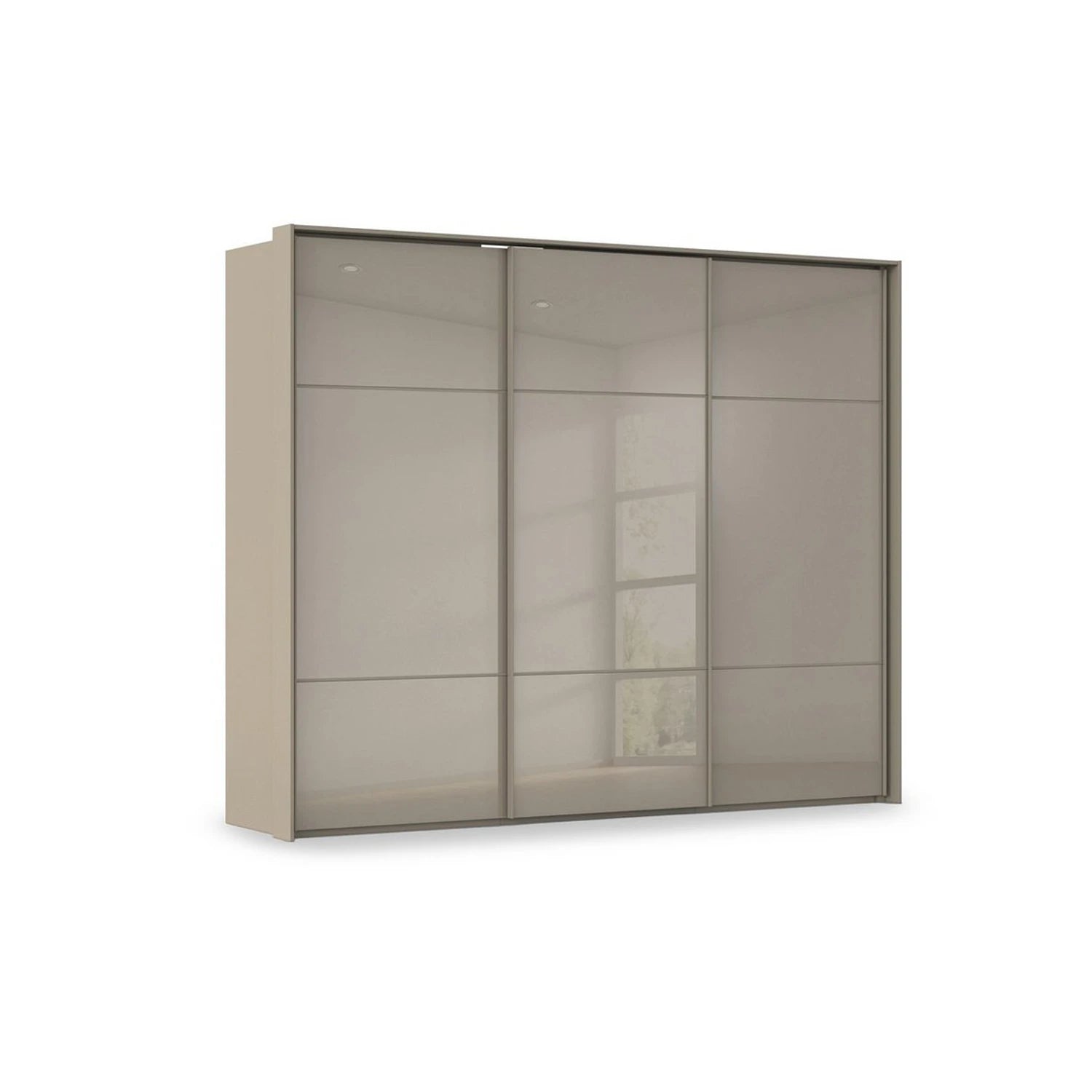 Rauch Haven 3 Door Slider Wardrobe with Glass Doors in Fango