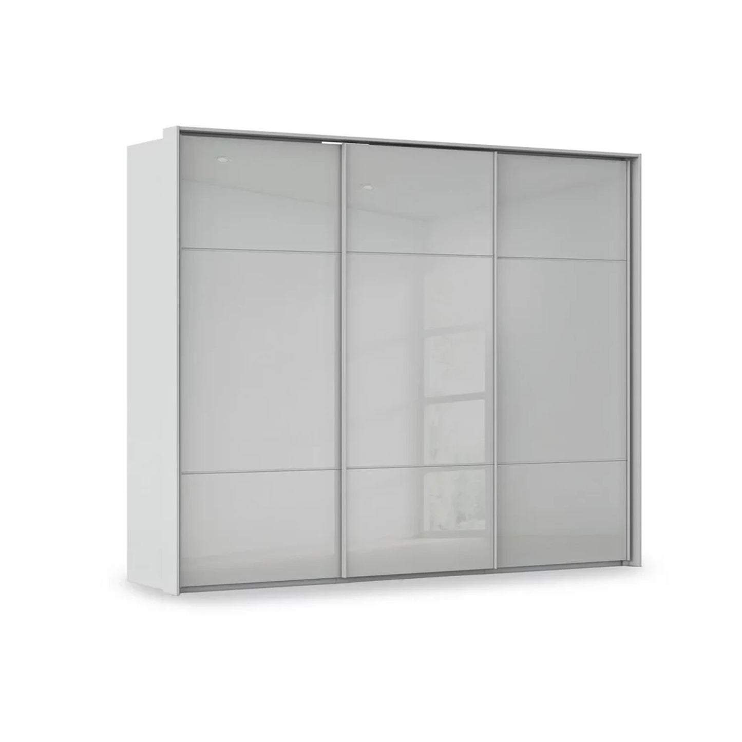 Rauch Haven 3 Door Slider Wardrobe with Glass Doors in Silk Grey